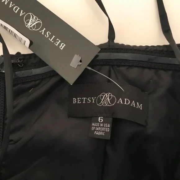 BETSY & ADAM Womens Lace Trim Hi-Low Party Dress - Picture 5 of 5